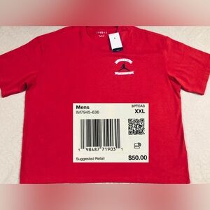 NEW..MEN XXL OVERSIZED JORDAN REISSUE TEE.(RED)..THICKER..HEAVIER..LOOSE